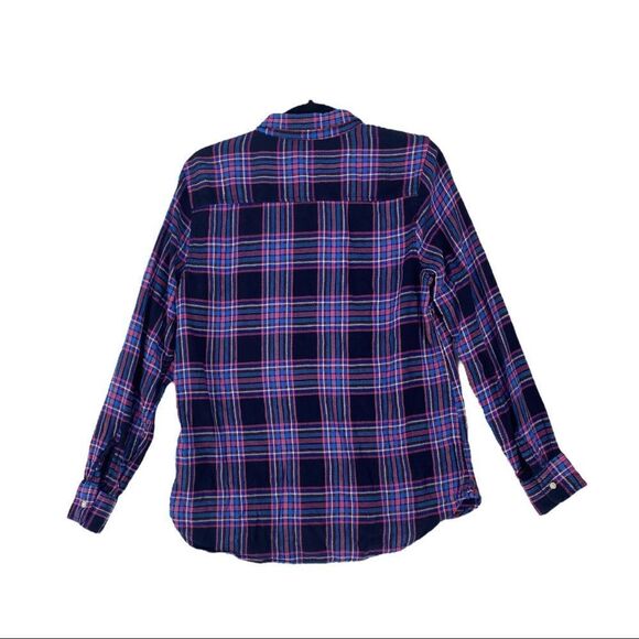 Gap Women's Medium Plaid Fitted Boyfriend Shirt - Picture 2 of 6